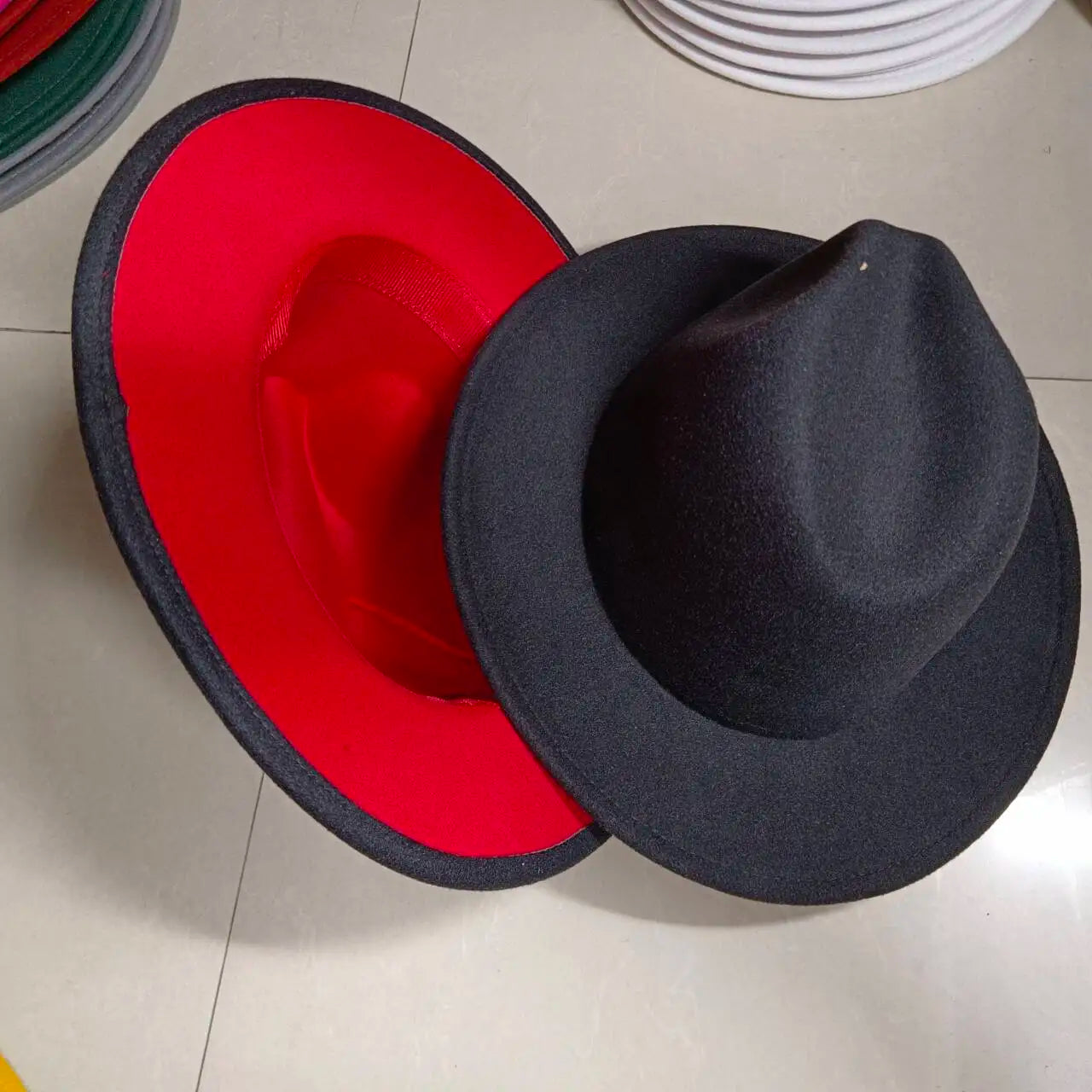 Sombreros Fedora Hat Dual Color Classic Jazz Hat Soft Fedora Hat Classic Men's and Women's Blue Jazz sombreros