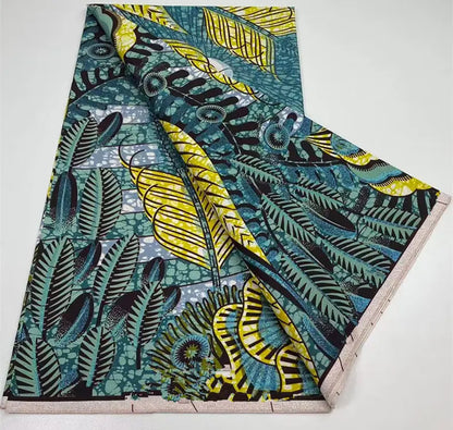 100%Certified Grand Super African Wax Nigerian GlitterGlam Gold Embellished Ankara Wax Printed Fabric Real Original For Sewing