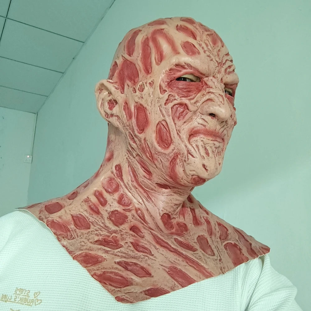 A Nightmare On Elm Street Freddy Krueger Mask Halloween Cosplay Party Horror Killer Freddy Costume Props Latex Full Head Mask
