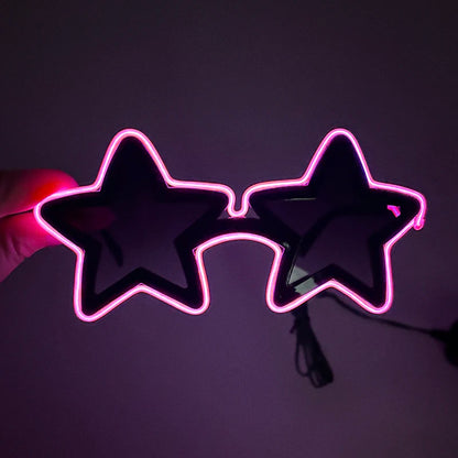 Cool glowing star shape glasses Led Light Up Star Glasses Glow In The Dark glasses for nightclub Birthday wedding party supplies