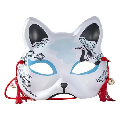 HUA HUA Cosplay Mask Handmade Half Face Mask Japanese Cat Mask Japanese-Style For Stage Performances Anime Cosplay