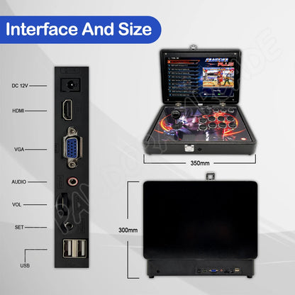 14-Inch Pandora Console Folding Portable Arcade Console Pandora DX Plus Box 26800 in 1 720P HD Screen Mini Arcade Moonlight
