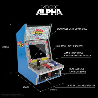 Evercade Alpha Street Fighter Bartop Arcade Pre Assembled Unit with Competition Grade Arcade Controls 8 High Resolution IPS