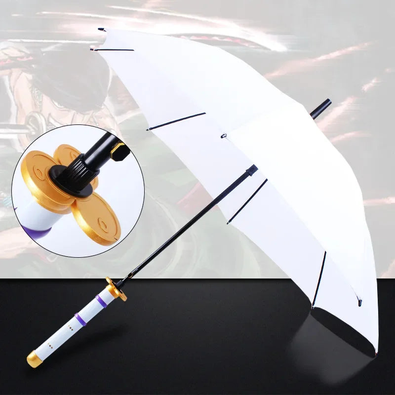 Demon Slayer Sword Umbrella One Piece Roronoa Zoro Katana Umbrella Real Full Size Japanese Anime Long Parasol Home Accessories
