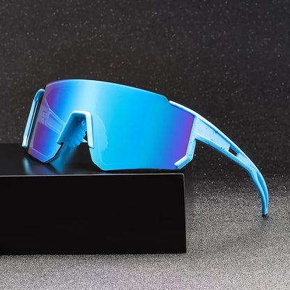 1 pair of large-frame trendy cycling sunglasses, suitable for both men and women, ideal for cycling, fishing, and running.