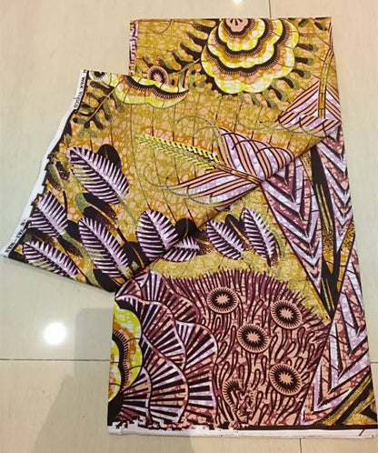 New Ankara Glitter Golden Wax Soft Flash Gold Print Batik High Quality Pagne Purple Women Tissus African Grand Golden Wax Fabric