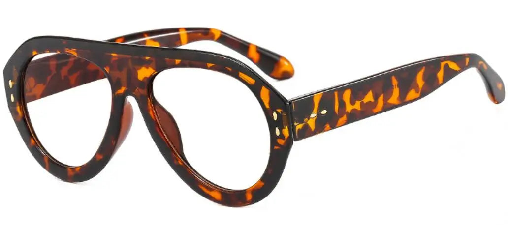 Trendy Oversized Pilot Reading Glasses Women Men Flower Brown Vintage Eyeglasses New Clear Blue Light Glasses +1.25 +1.5 +6