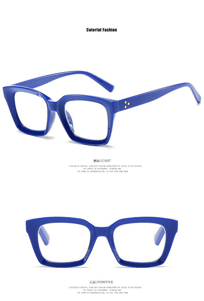 Retra Square Concave Frame Clear Lens Glasses Ultra Light Myopia Nerd Spectacles Degree 0 -0.5 -1.0 -2.0 -3.0 -4.0 to -6.0