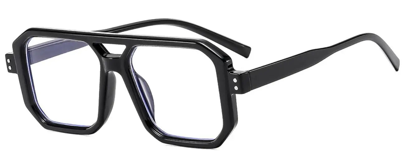 Brand Men Square Black grey Frame Reading Glasses Fashion Women Double Bridge Rice Nail Anti Blue Light Presbyopia Glasses +2 +5