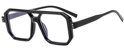 Brand Men Square Black grey Frame Reading Glasses Fashion Women Double Bridge Rice Nail Anti Blue Light Presbyopia Glasses +2 +5