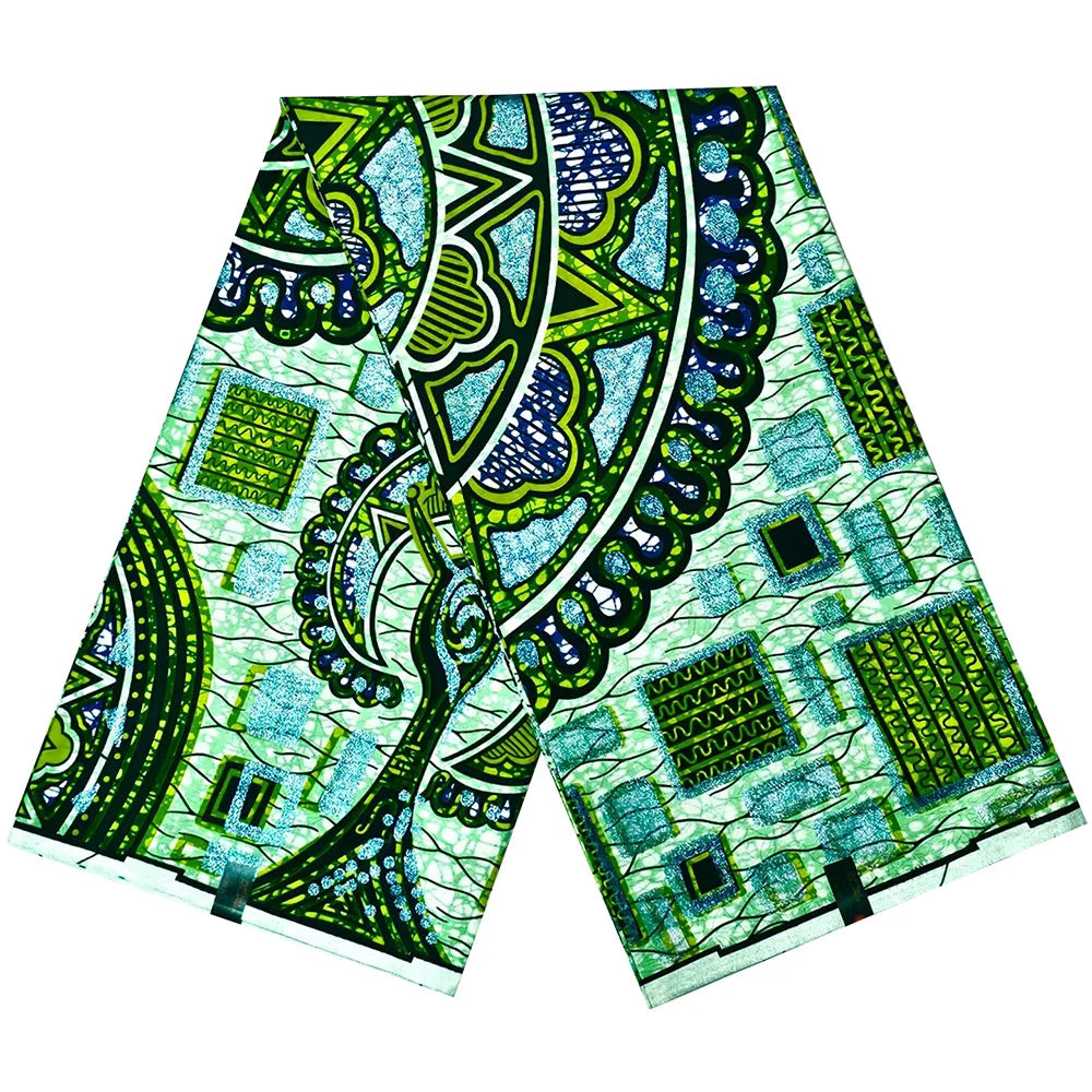 African Wax Prints Fabric Golden Wax Fabric High Quality Ankara Fabric for Party Dress New Grand Super 100% Cotton Y15, 6Yards