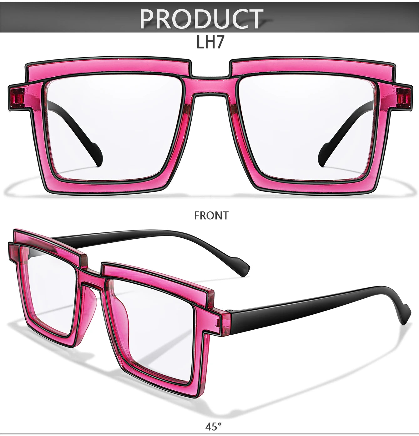 3 Pairs Oversize Reading Glasses Women Trendy Square Fashion Transparent Magnification Eyewear Presbyopic Glasses +150 +200