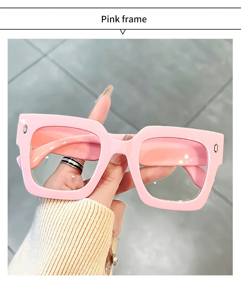 New style New style Vintage Glasses Square Full Rim Spectacles Unisex, Anti-Reflective Coating, Fashionable Transparent Lenses