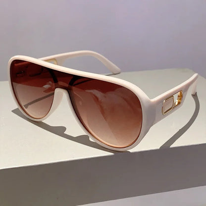 QVQV Trendy Oversized One Piece Sunglasses Women Summer Fashion Thick Frame Pilot Sun Glasses Luxury Brand Outdoor Y2K Shades