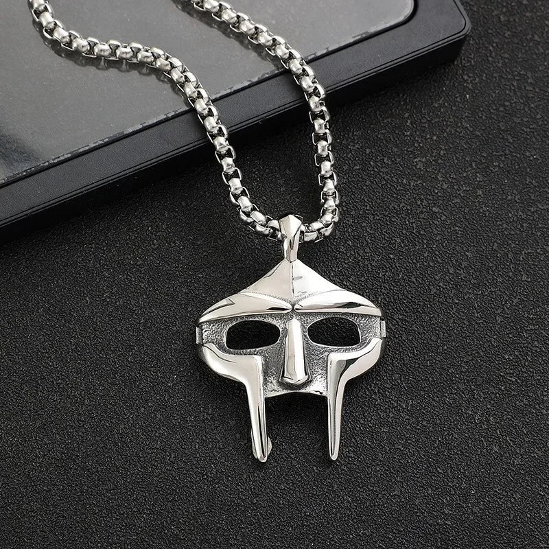 Vintage Creative MF DOOM Mask Pendant for Men Hip Hop 316L Stainless Steel Skull Mask Necklace Party Jewelry Gift Dropshipping