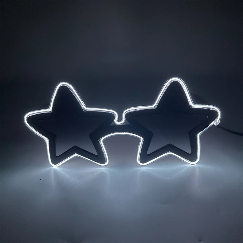 Cool glowing star shape glasses Led Light Up Star Glasses Glow In The Dark glasses for nightclub Birthday wedding party supplies