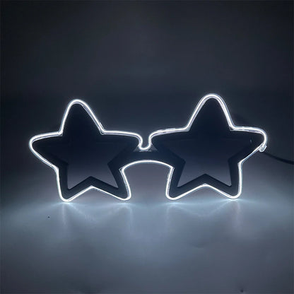 Cool glowing star shape glasses Led Light Up Star Glasses Glow In The Dark glasses for nightclub Birthday wedding party supplies