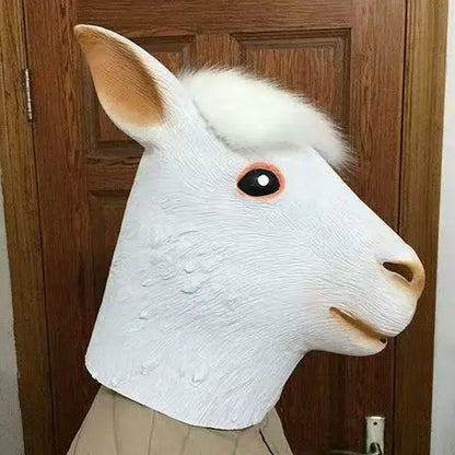 Cute Orange Monkey Panda Dog Fish Cock Head Masks Funny Animal Halloween Masquerade Party Latex Hood Full Face Chicken Head Mask