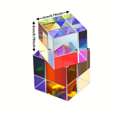 1pcs Science Magic Prism Cube 20mm Hexahedral Crystal Magic Cmy Cube 3D Color Cube Prism For Photography