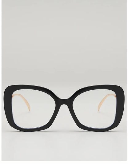 Luxury Brand Oversized Square Reading Glasses Women Triangle heart Temple Eyeglasses Blue Light Blocking Clear Computer Glasses