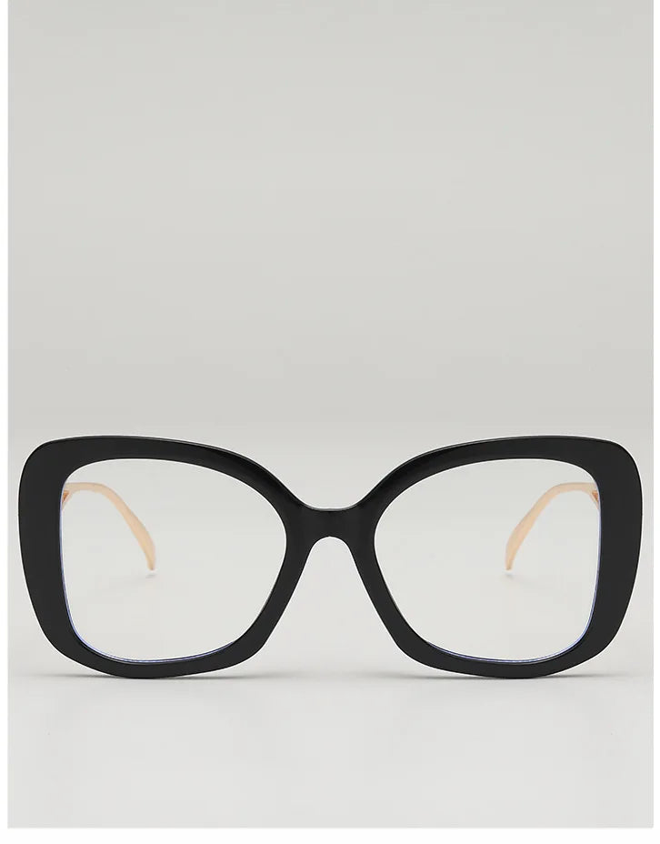 Luxury Brand Oversized Square Reading Glasses Women Triangle heart Temple Eyeglasses Blue Light Blocking Clear Computer Glasses