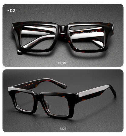 Thicken Acetate Glasses Frame Men Women Vintage Square Myopia Prescription Eyeglasses Frame Reading Glasses Luxury Brand Eyewear