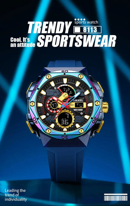 SMAEL Brand 8113 Waterproof Dropshipping Watch Alarm Clock night light Young Fashion business Quartz Sport Wristwatches