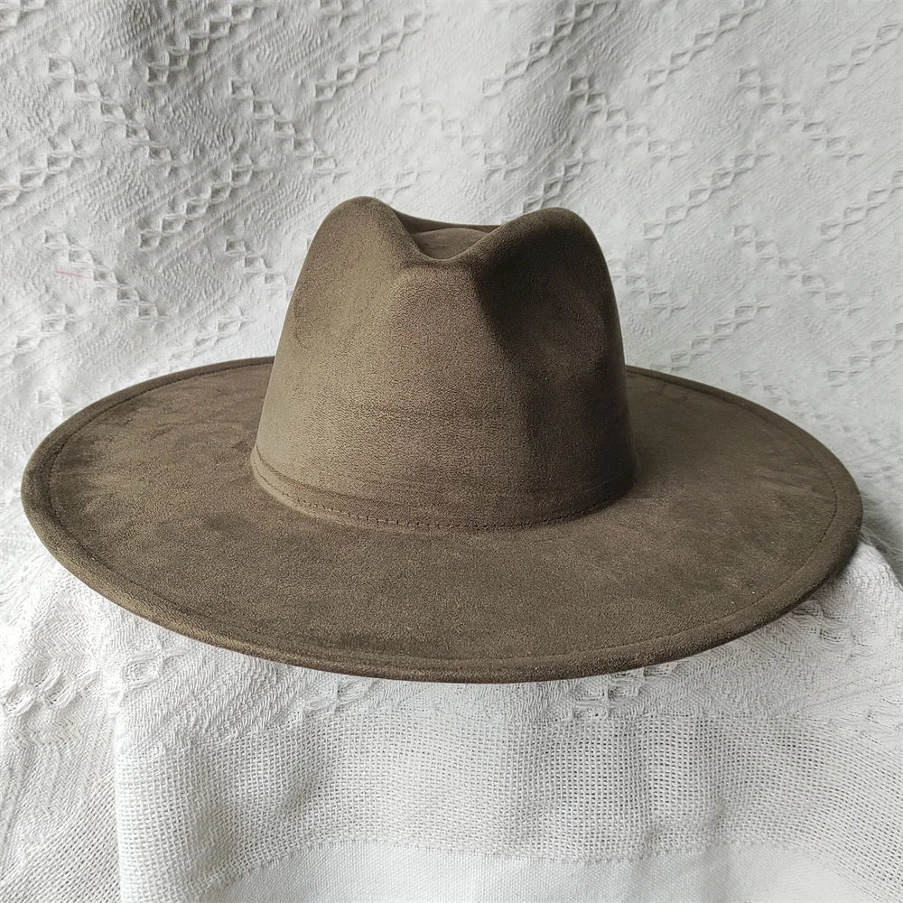 Colorful Suede Wide Brim Felt Fedoras Women's Hat Men's Church Jazz Hat Denim Hat Panama шляпа женская летняя 2024