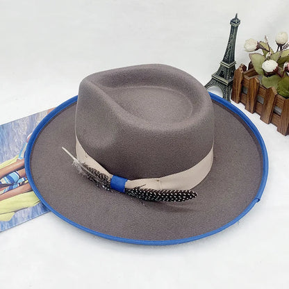 wool Derby Hat men hat male fedora with knot  felt hat for summer jazz disco hat for men black fedora hat small brim hat