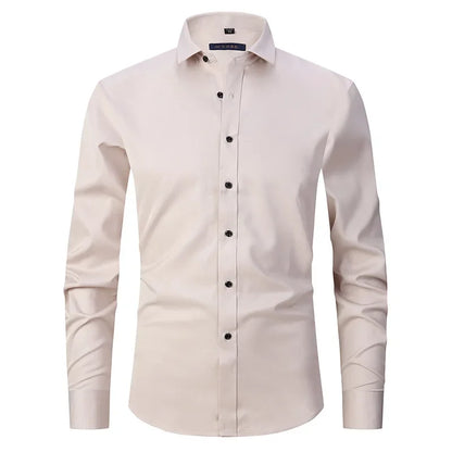 Spring Men's Social Shirt Slim Business Dress Shirts Male Long Sleeve Casual Formal Elegant Shirt Blouses Tops ManBrand Clothe