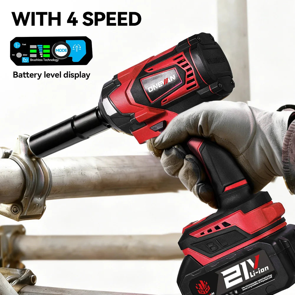 ONEVAN 1200N.M Brushless Cordless Electric Impact Wrench Portable Screwdriver Drill Repair Power Tool For Makita 18V Battery Pin
