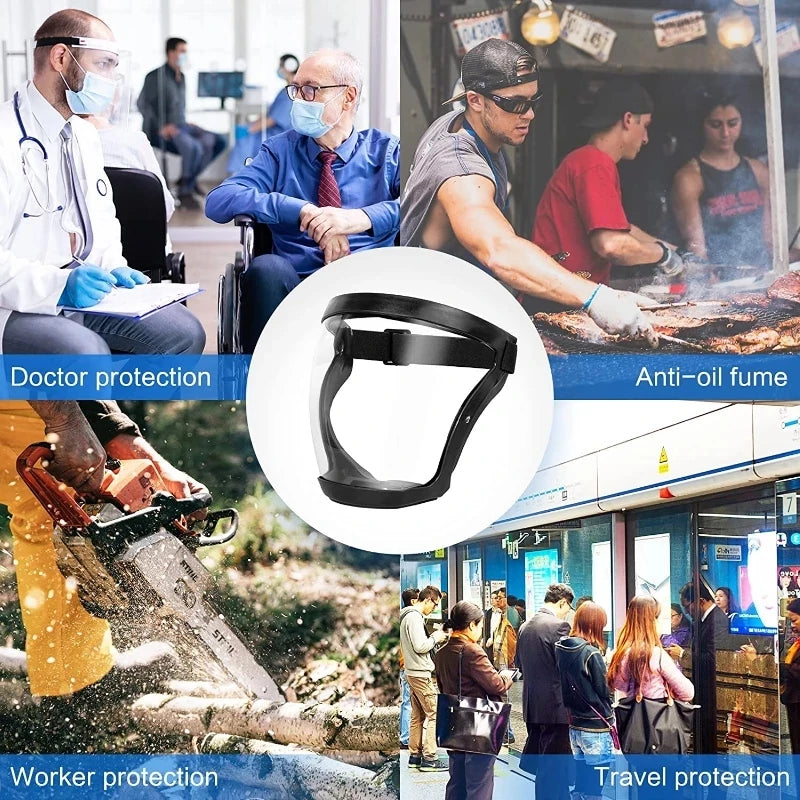 6 Colors Transparent Face Mask Full Face Shield Safety Glasses Eye Protection Windproof Dustproof Anti-splash Kitchen Tool New