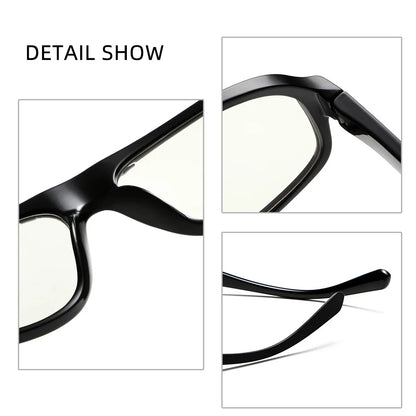 Classic Oversized Square Photochromic Anti Blue Light Reading Glasses Men Women Luxury Brand Computer Glasses Trendy TR90 Frames