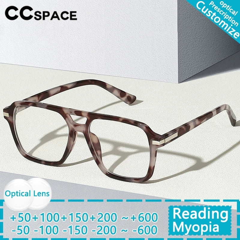Luxury Brand Designer Reading Glasses Women 2025 Retro Double Bridge Square Eyeglass Fashion Man Optical Prescription Eyewear