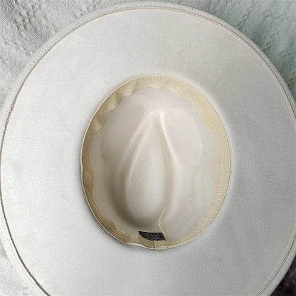 Colorful Suede Wide Brim Felt Fedoras Women's Hat Men's Church Jazz Hat Denim Hat Panama шляпа женская летняя 2024