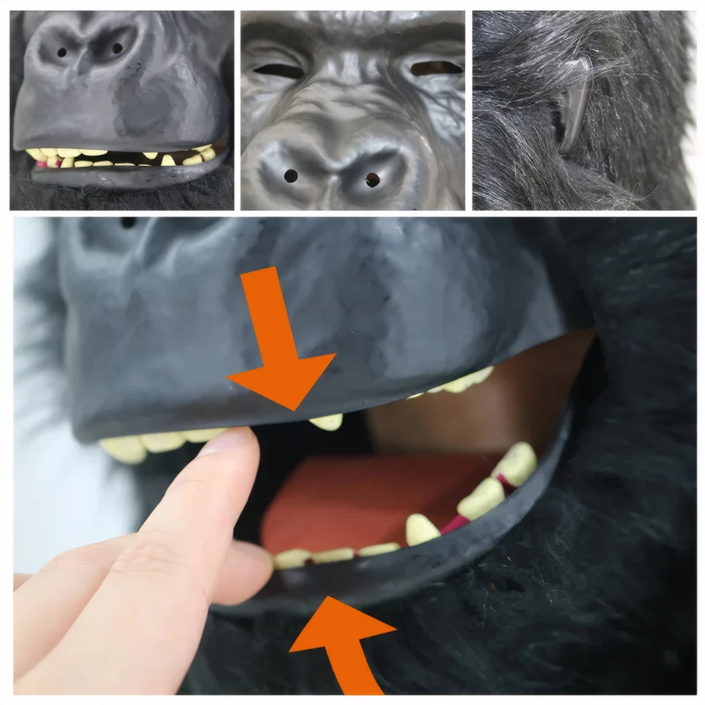 Full Face Gorilla Mask With Moving Mouth For Halloween Cosplay Full Heads Mask Halloween Masks Party