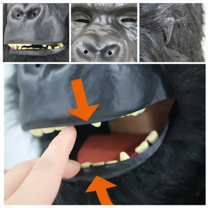 Full Face Gorilla Mask With Moving Mouth For Halloween Cosplay Full Heads Mask Halloween Masks Party
