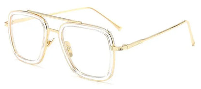 Tony Stark Glasses Men Women Magnifier Reading Eyewear Steampunk Blue Light Blocking Square Eyeglasses Plus Diopter +0.5 +6