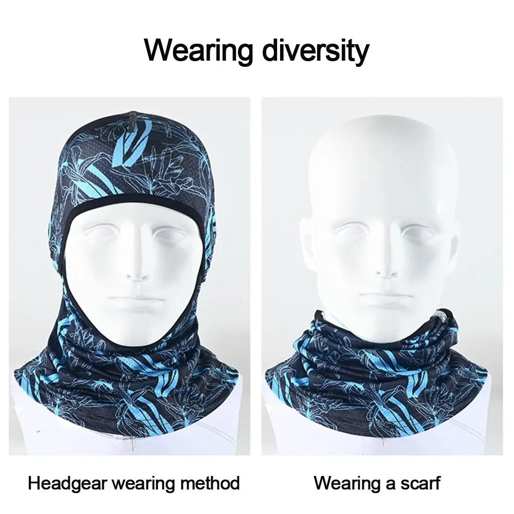 Summer Cool Balaclava Ice Silk Cycling Full Face Cap Sun Anti-UV Protection Sports Face Cover Headwear Bike Motorcycle Men's Hat