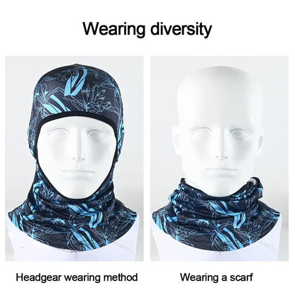 Summer Cool Balaclava Ice Silk Cycling Full Face Cap Sun Anti-UV Protection Sports Face Cover Headwear Bike Motorcycle Men's Hat