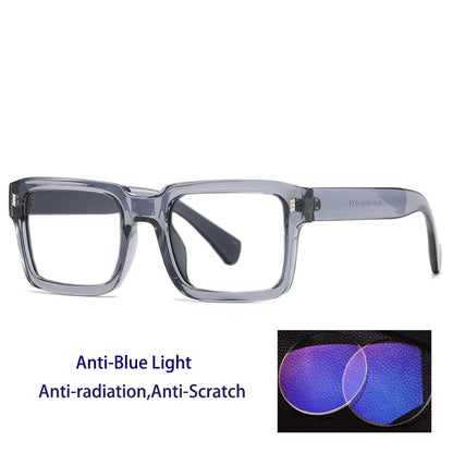 KOCOLIOR New Brand Design Square Board Anti Blue Light Reading Glasses for Men and Women Retro Glasses with Diopter 0 to+6.0