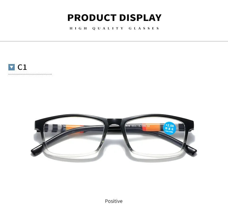 Fashion Anti-Blue Light Reading Glasses Spring Leg Men Women Presbyopia Reading Eyewear Optical Glasses + 1.0 + 1.5 + 2.0 + 2.5