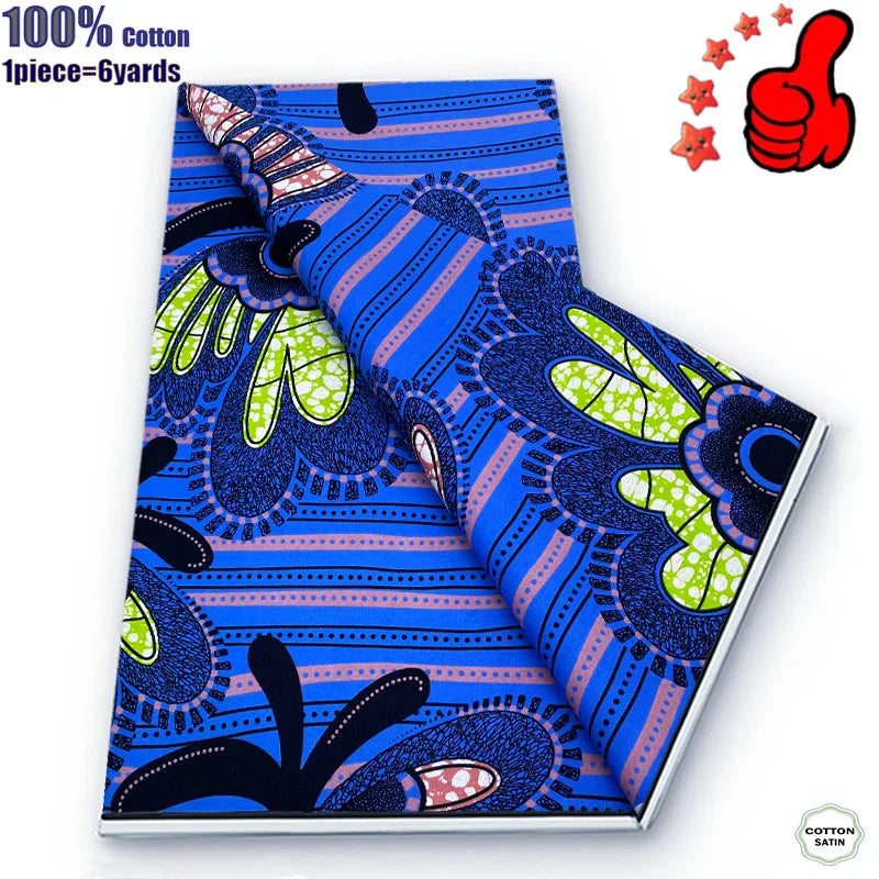 Guaranteed Veritable African Real Wax Prints Fabric Ghana Style Ankara Wax Tissu Pagne 100%Cotton Soft Design Nigeria Wax Fabric