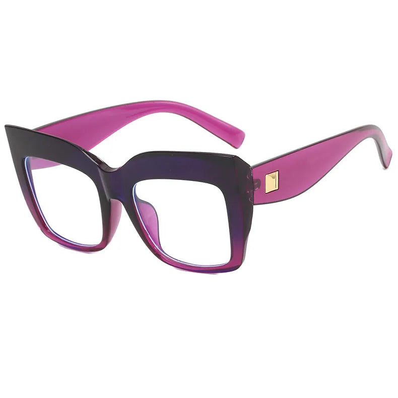 Square Anti Blue Light Reading Glasses Optical Lenses Prescription Glasses Frame Women Large Frame Cat Eye Presbyopic Glasses