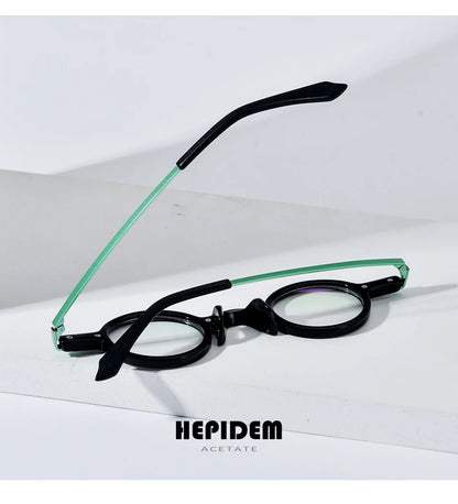 FONEX HEPIDEM Acetate Eyeglasses Frame Men 2025 New Small Round Brand Design Glasses Women Retro Vintage Eyewear Spectacles 9341