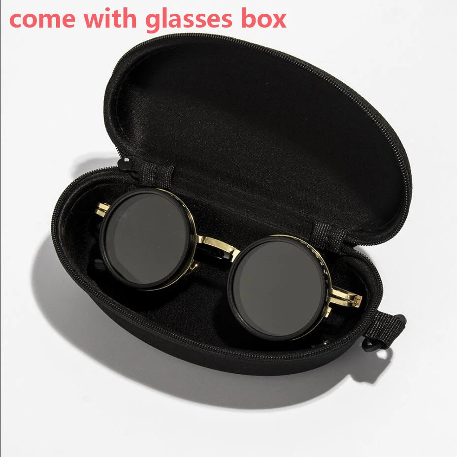 ND2-400 9 Level Adjustable Dimming Polarized Sunglasses Men Women Fishing Punk Round Glasses Driving Eyeglasses ND Filter