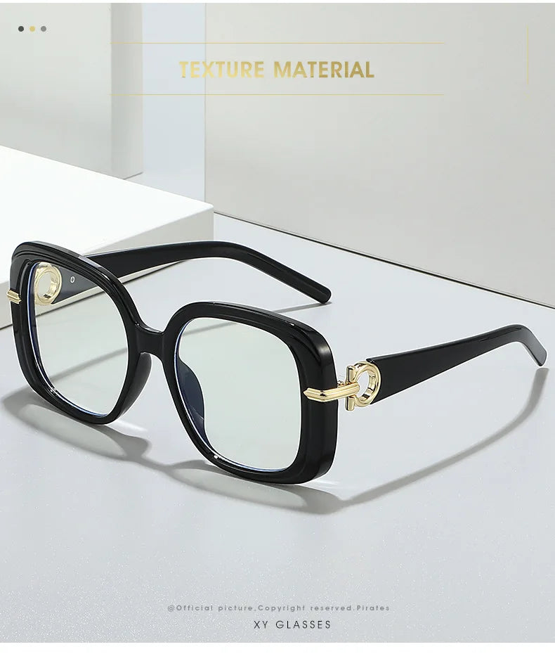 Square Large Anti Blue Light Reading Glasses Women Clear Lens Glasses Frames Finished Prescription Glasses Customized Diopter