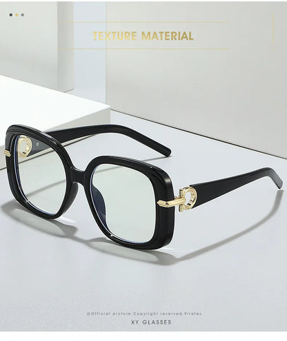 Square Large Anti Blue Light Reading Glasses Women Clear Lens Glasses Frames Finished Prescription Glasses Customized Diopter