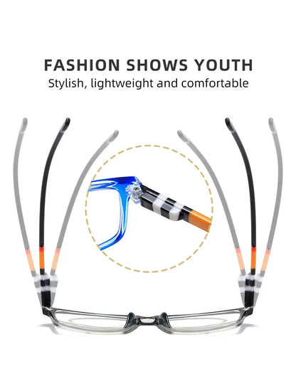 Fashion Anti-Blue Light Reading Glasses Spring Leg Men Women Presbyopia Reading Eyewear Optical Glasses + 1.0 + 1.5 + 2.0 + 2.5