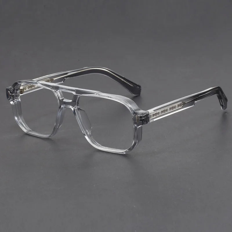 Double Bridges Anti Blue Light Reading Glasses Men Retro Women Square Glasses Frame Fashion Men Myopia Eyewear Fake Eyelasses -2